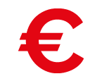 rotes Euro-Zeichen